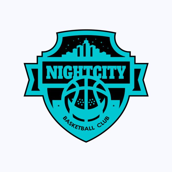 Night city Basketball club logo template Thumbnail